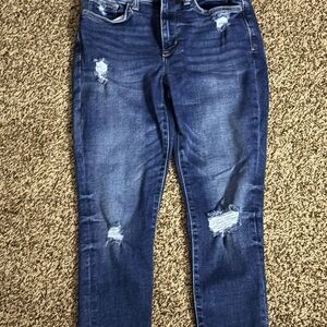 Arizona Jean Company Dark Blue Distressed Skinny Jeans